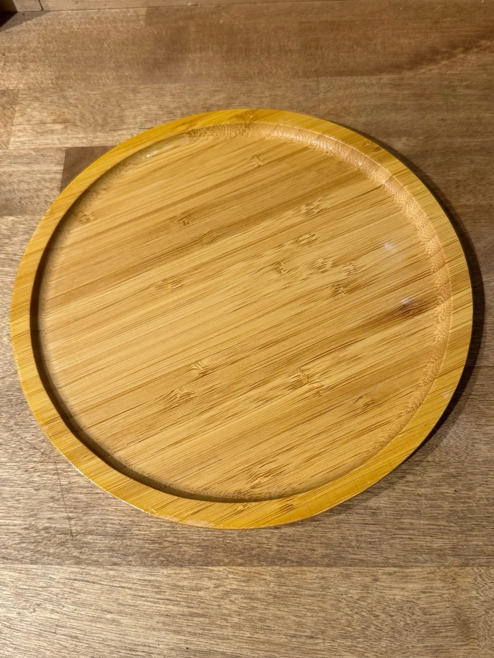 NWOT Bamboo 8” Round Serving Tray/ Plate